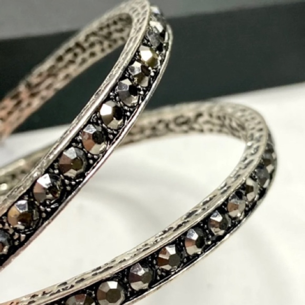 Two Bangle Set, Marcasite Look - Picture 6 of 6